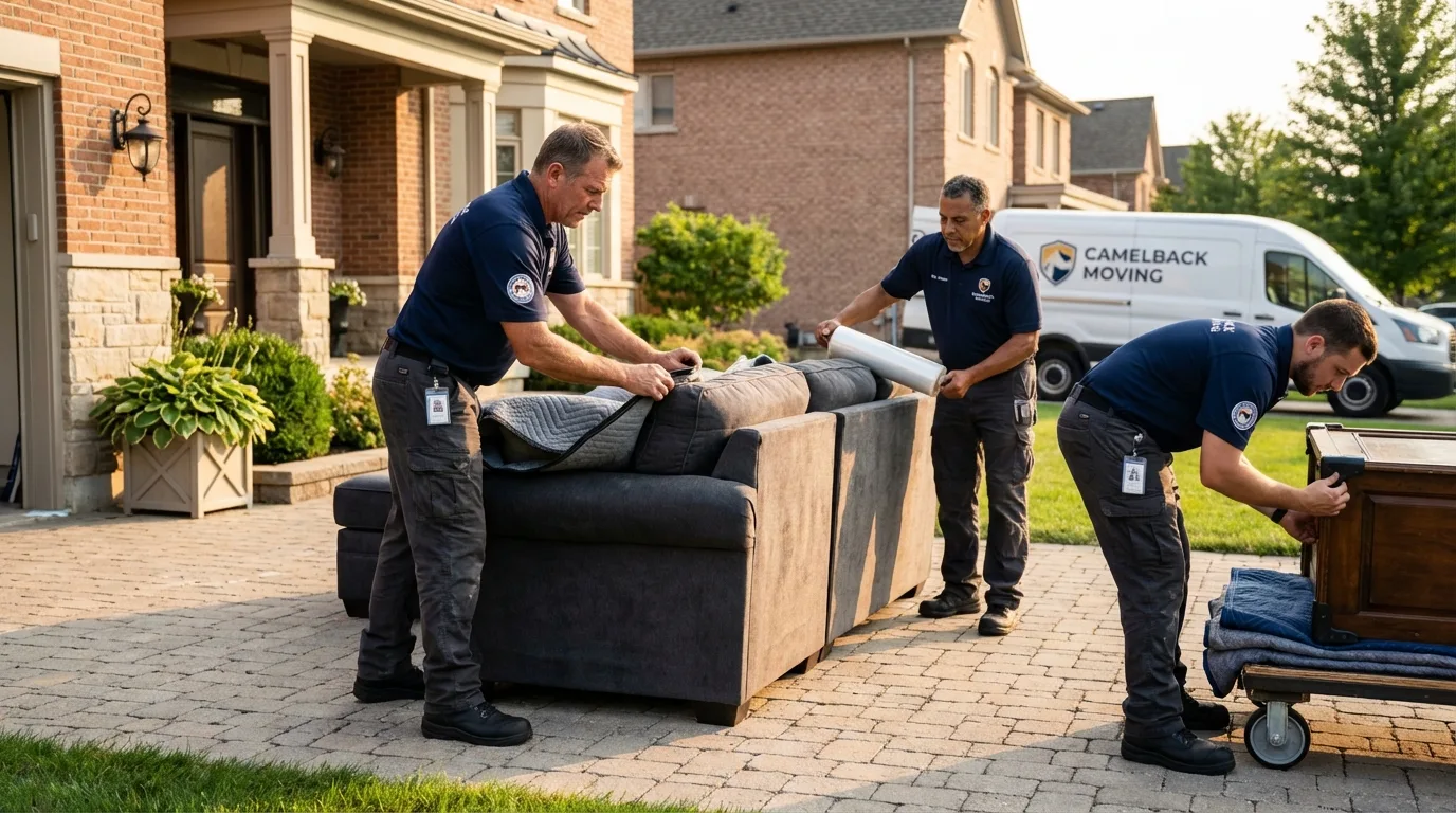 Large estate moving crew wrapping furniture in Yazoo City, MS