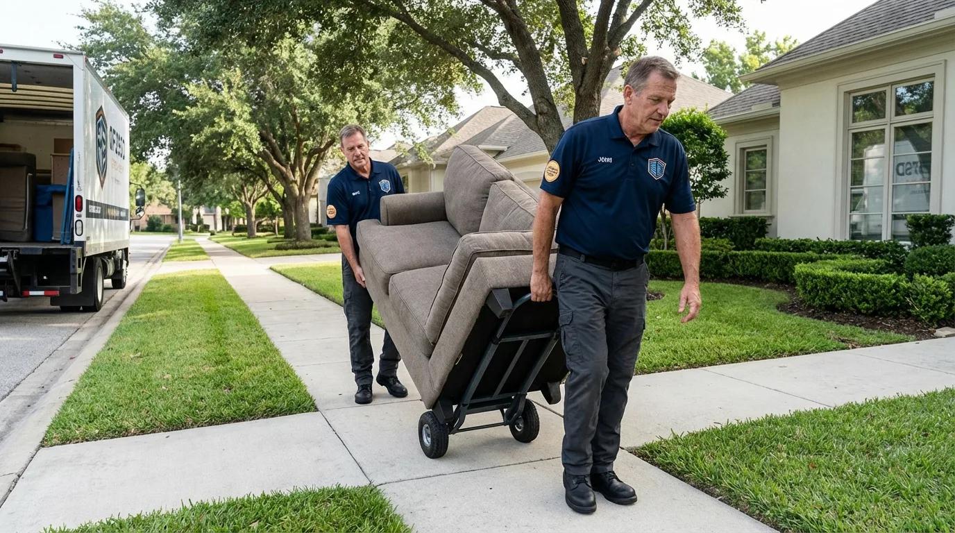 Local residential moving crew loading furniture in Yazoo City, MS